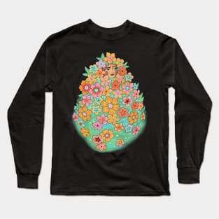 Midsommar Tattoo Woman in Retro Florals Long Sleeve T-Shirt